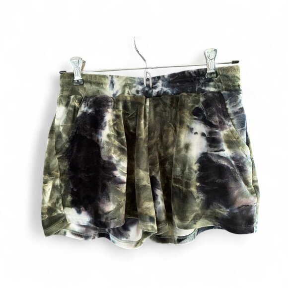 Vintage Green and black velvet tie dye shorts - Picture 1 of 3